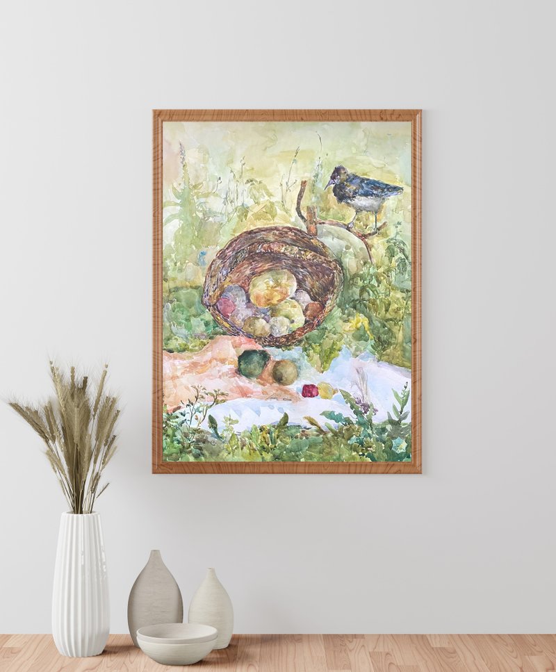 阳光明媚的早晨 - 鸟类绘画 海报 墙壁艺术装饰 鸟类版画 动 - 海报/装饰画/版画 - 纸 多色