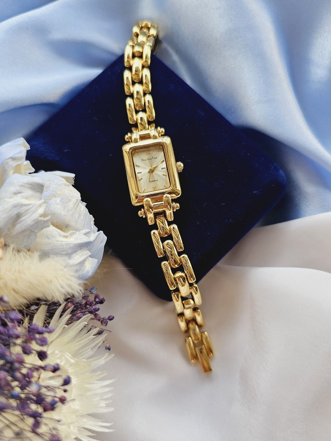 Main Line Time金色典雅长方手表/女表/美国品牌/西洋古董饰品 - 女表 - 其他金属 