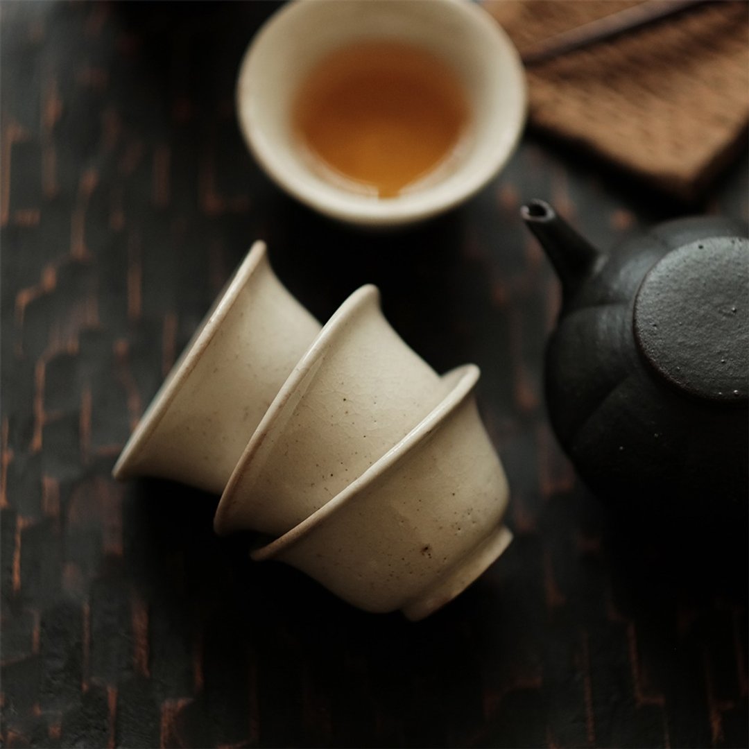 潮汕功夫茶杯 日式粉影器 纹片小杯 品茗杯 纯手工制作 - 茶具/茶杯 - 陶 