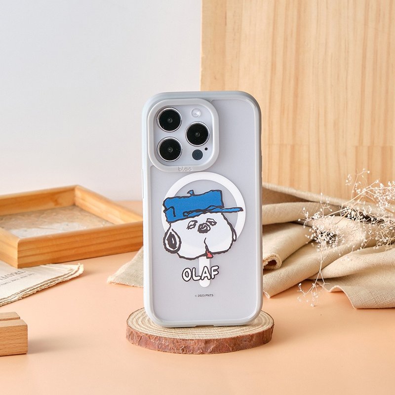 SNOOPY史努比大头欧拉夫极光雾透MagSafe iPhone手机壳 - 手机壳/手机套 - 塑料 多色