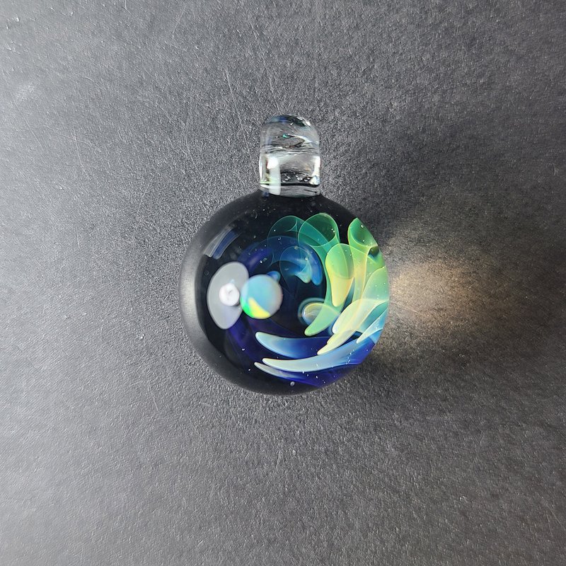 星球 宇宙 手工 玻璃 坠子 - 项链 - 玻璃 绿色