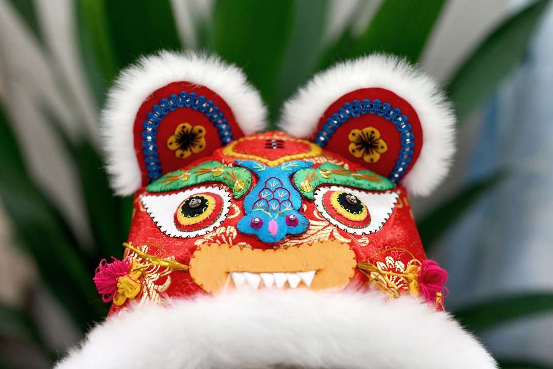 虎头帽 平安虎头帽子 刺绣 满月周岁礼物 - 玩偶/公仔 - 棉 红色