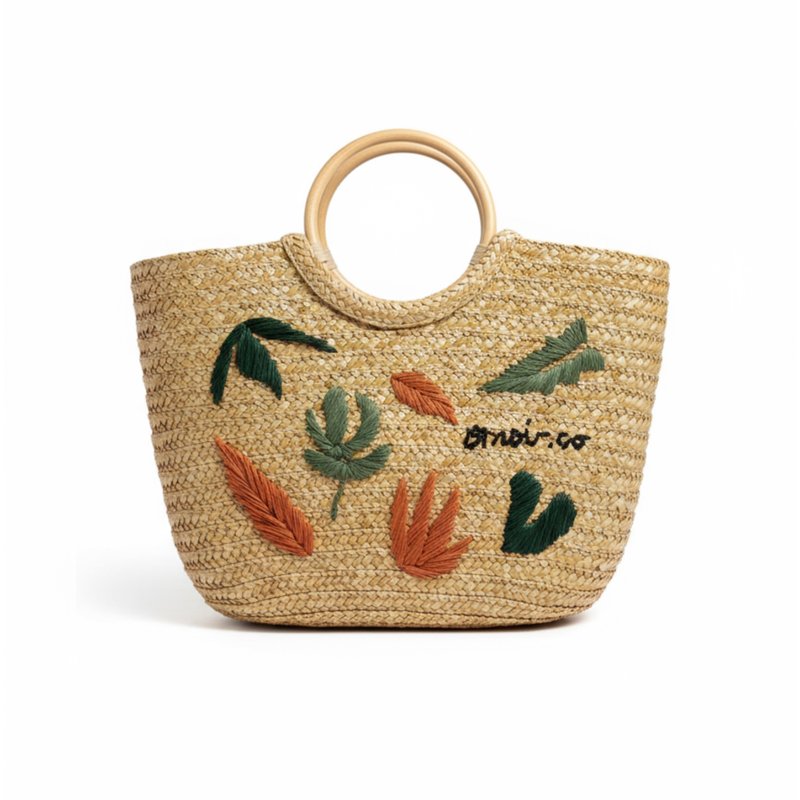 Basket Tote 全手工草编包 - 手提包/手提袋 - 其他材质 卡其色