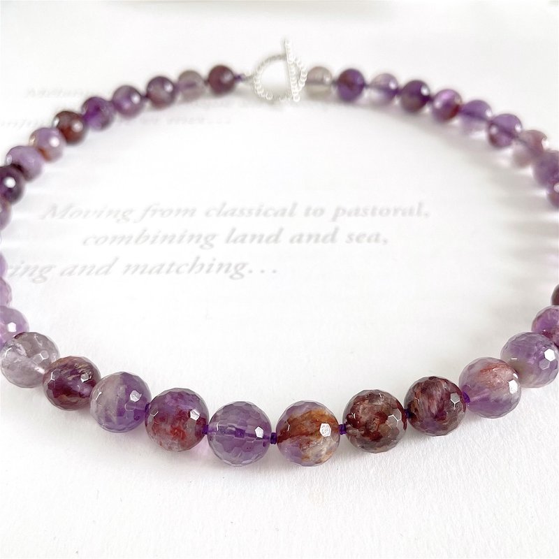 疗愈心灵的绿幽灵紫水晶颈链 - 颈链 - 半宝石 多色