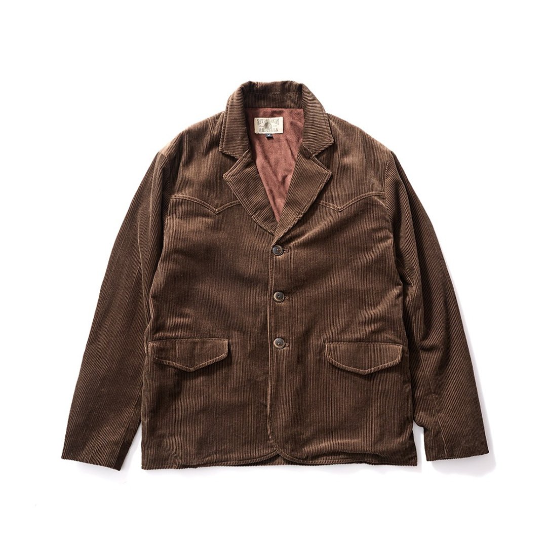 Western Corduroy Jacket - 咖啡色 Brown - 男装外套 - 棉．麻 