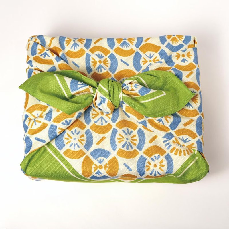 【预购】京都mashu手工制风吕敷 – 扇 绿色 / 二巾 日本制 纯棉 - 丝巾 - 棉．麻 绿色