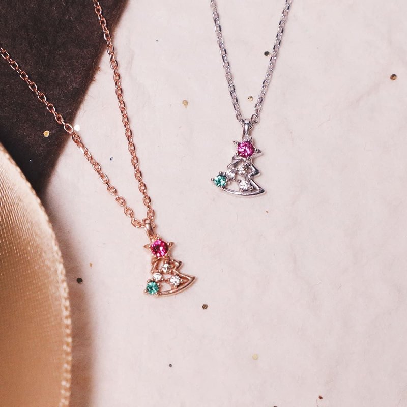 L'amour 圣诞树项链 (玫瑰金) - 耳环/耳夹 - 纯银 