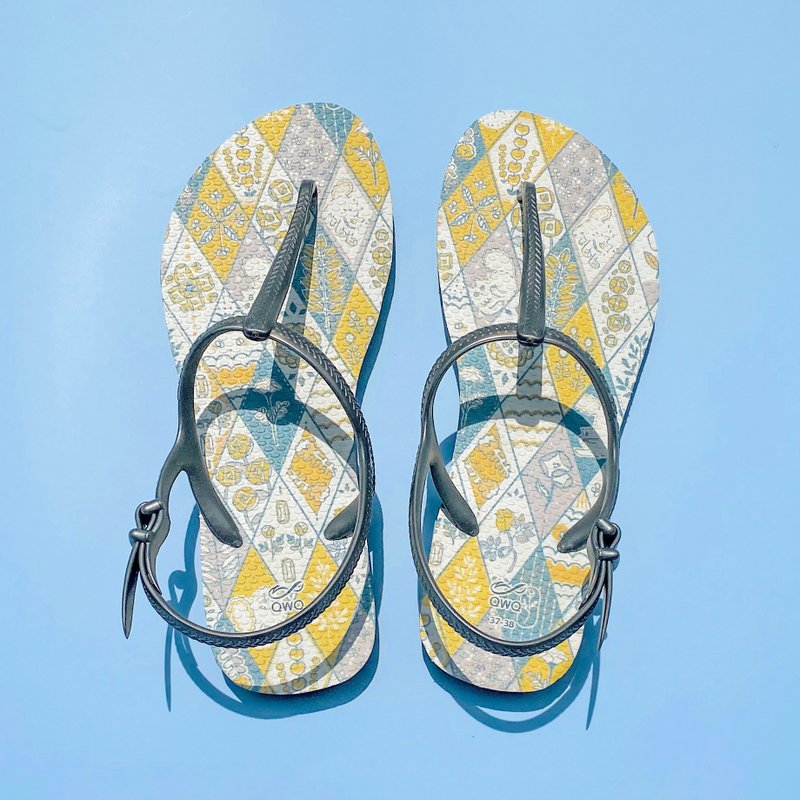 女款绑带T字凉鞋 露台上的波丽 防水防滑 -谷津玫瑰园- - 男女凉鞋 - 橡胶 多色