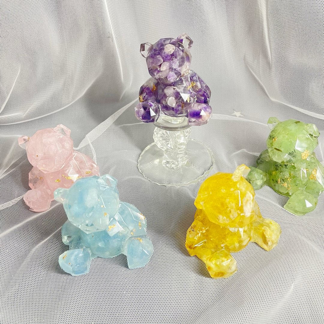 【手工制作】天然能量水晶/水晶几何熊/水晶摆饰 - 摆饰 - 其他材质 