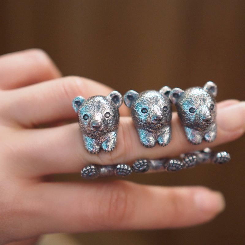 小熊戒指 - 戒指 - 其他金属 银色