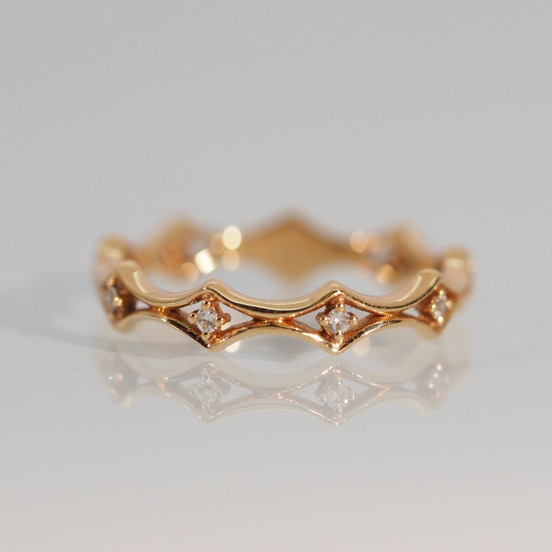18K金钻石皇冠戒指 Golden Crown Diamond Ring - 戒指 - 贵金属 