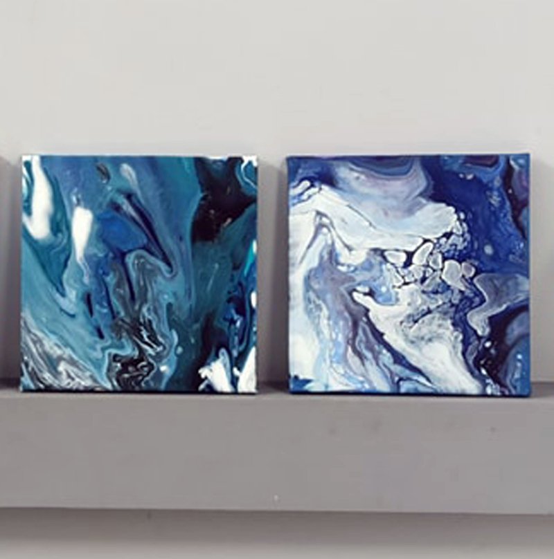 流体画体验 流动画 泼洒 随性创作 七夕 情人节 礼物 闺蜜 - 插画/绘画/写字 - 棉．麻 