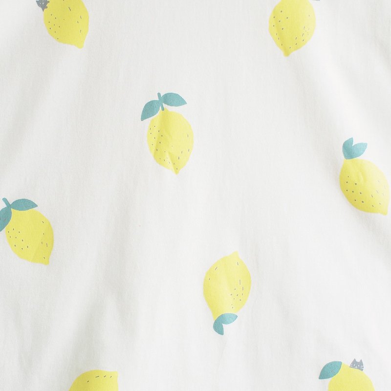 lemon cat t-shirt : white - 女装 T 恤 - 棉．麻 白色