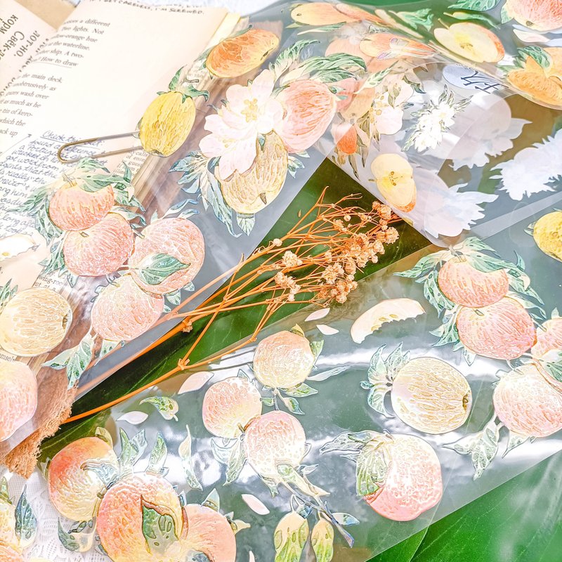 9K1024_黃蘋果香 / 裝飾膠帶 - 纸胶带 - 塑料 多色