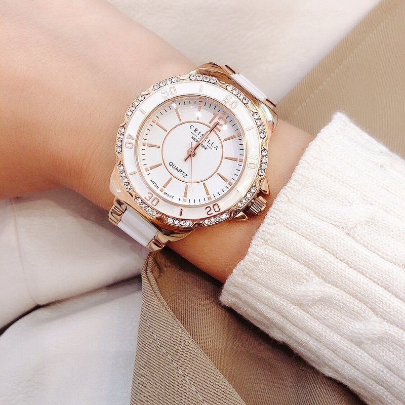 时尚拼色金属石英女士手表 - 女表 - 其他金属 多色