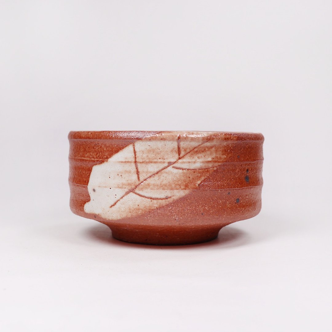 明芽窑 l 日式质感志野釉叶纹浅皿 茶碗 H6 - 茶具/茶杯 - 陶 橘色