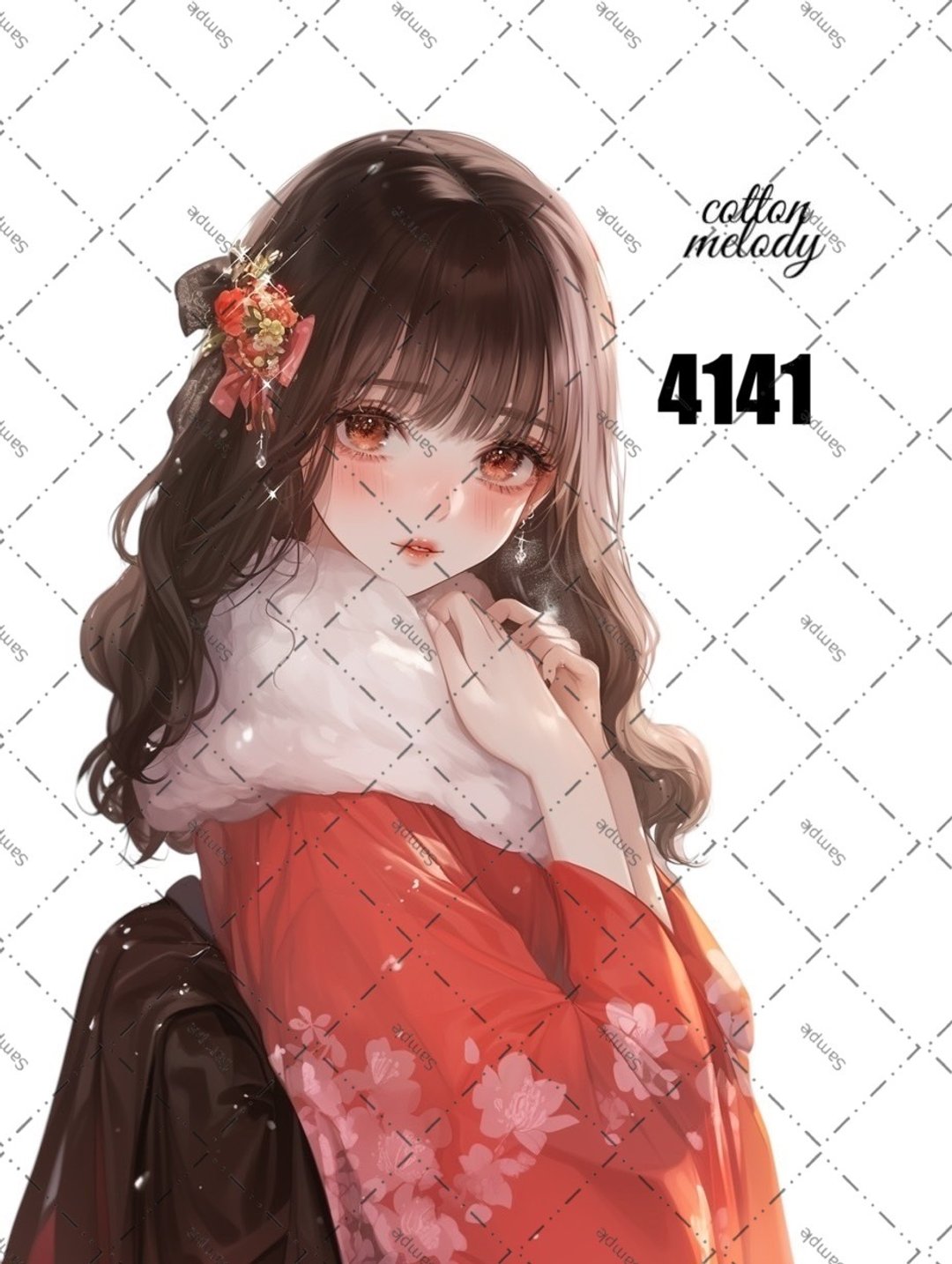 original sticker no.4141 人物贴纸 原创贴纸 原创人物贴纸 装饰贴纸 cotton melody - 贴纸 - 纸 