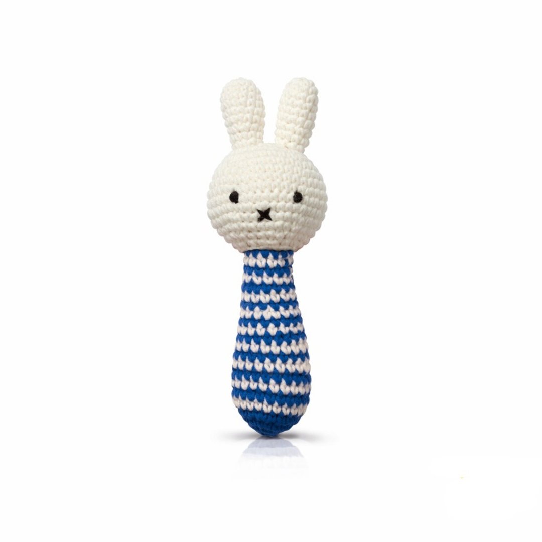 手工制 Miffy 米飞兔手握响铃【蓝白条纹+铃铛】 - 玩具/玩偶 - 棉 多色