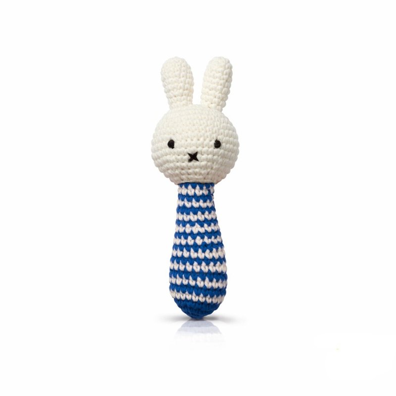 手工制 Miffy 米飞兔手握响铃【蓝白条纹+铃铛】 - 玩具/玩偶 - 棉．麻 多色