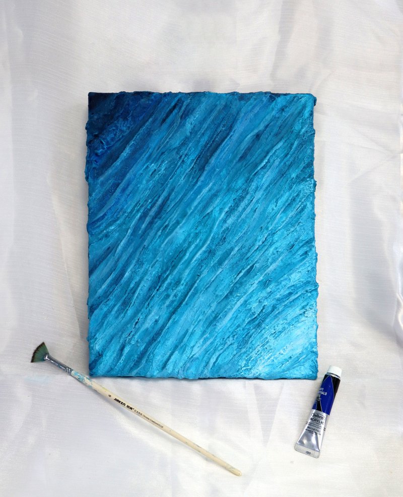 肌理画 海波 疗愈抽象 立体画 装饰 礼物 摆饰 挂画 画画 体验 聚 - 插画/绘画/写字 - 其他材质 