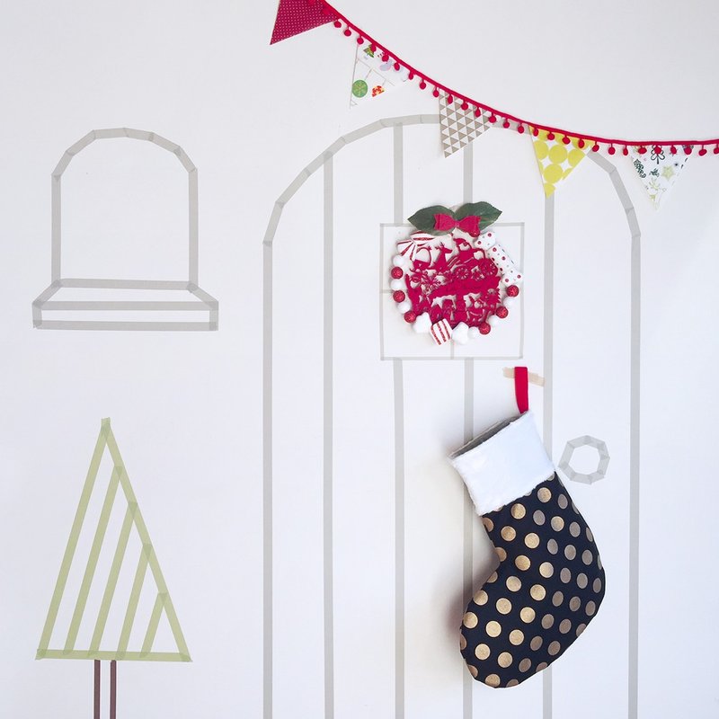 Snowballs 圣诞袜 - 摆饰 - 棉．麻 黑色