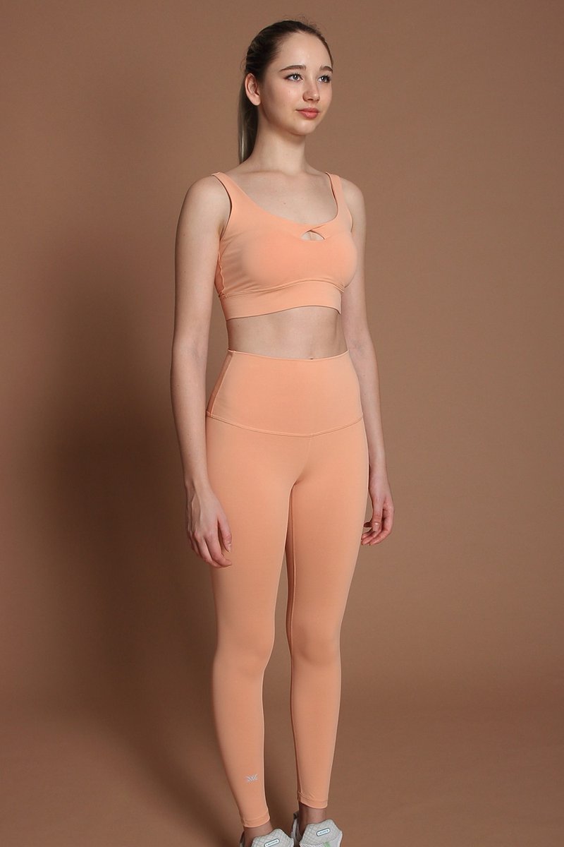 No slidingdown经典高腰紧身长裤24寸@breathm-蜜桃粉橘 - 女装瑜珈服 - 聚酯纤维 橘色