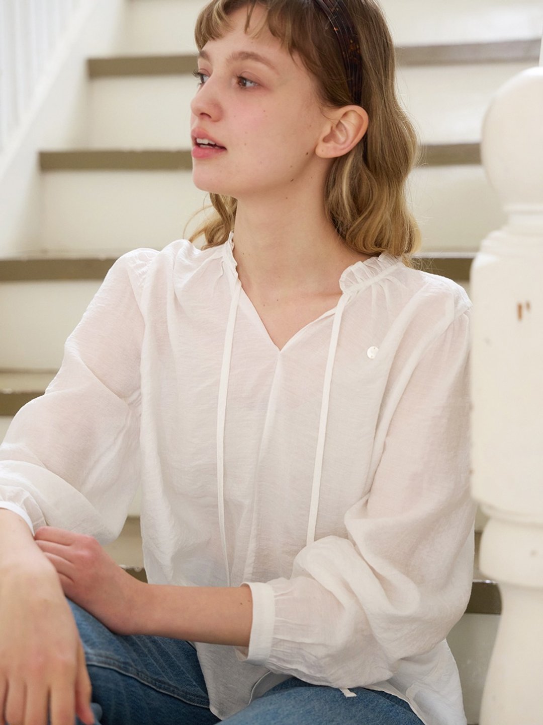 Millie 衬衫_白色 - 女装衬衫 - 其他材质 白色