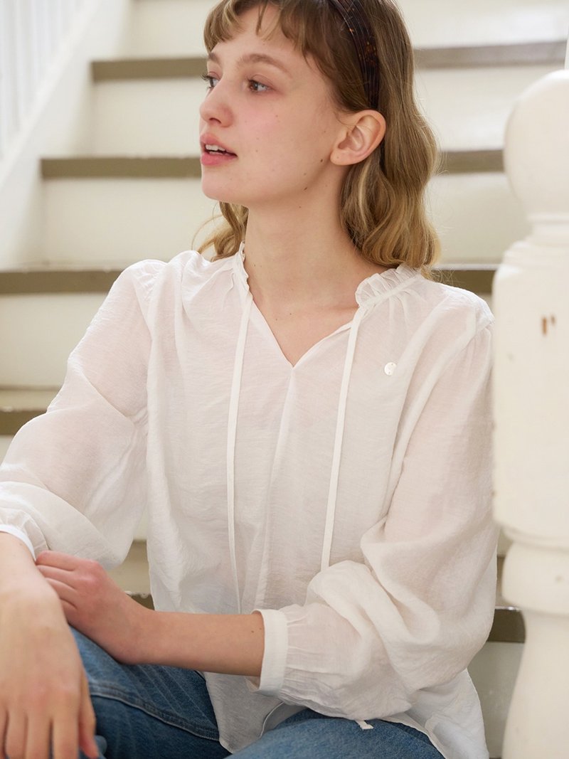 Millie 衬衫_白色 - 女装衬衫 - 其他材质 白色