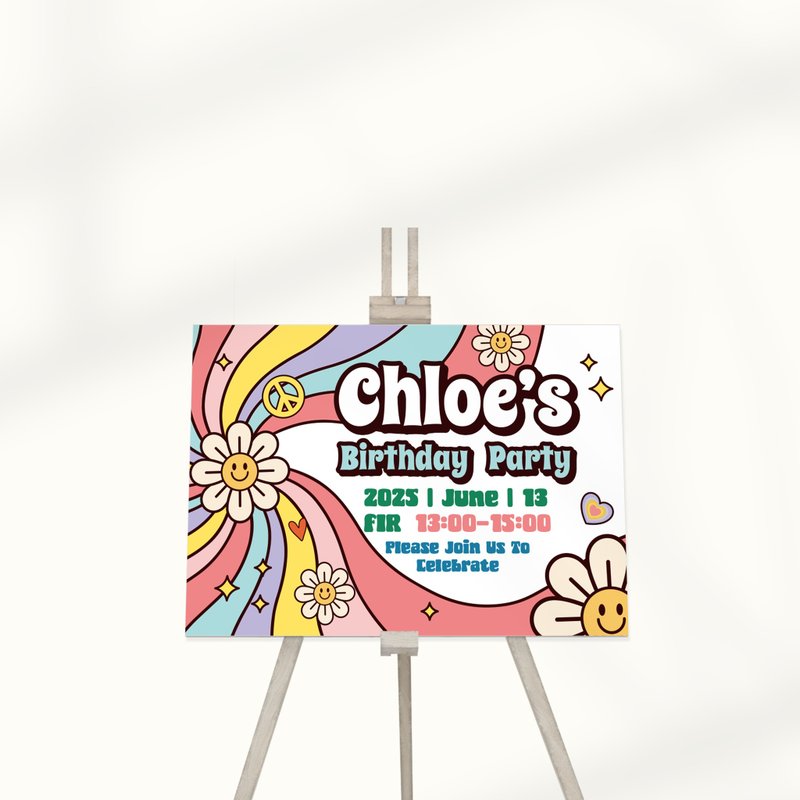 【定制】花花彩虹派对迎宾板 | 派对 | 生日 | 纪念日 | 布置 - 其他 - 其他材质 多色