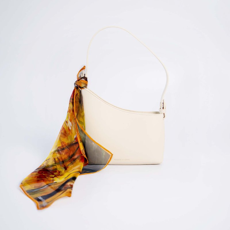 iam Crab 秋天树林 - 雪纺纱小方形丝巾  礼盒 礼物 - 丝巾 - 丝．绢 黄色