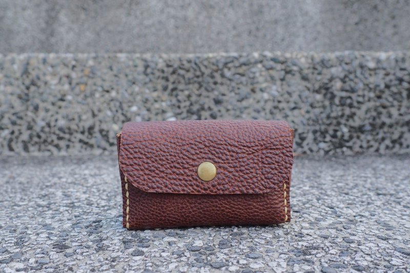 放印章或别的/革小物收纳袋 - 化妆包/杂物包 - 真皮 咖啡色