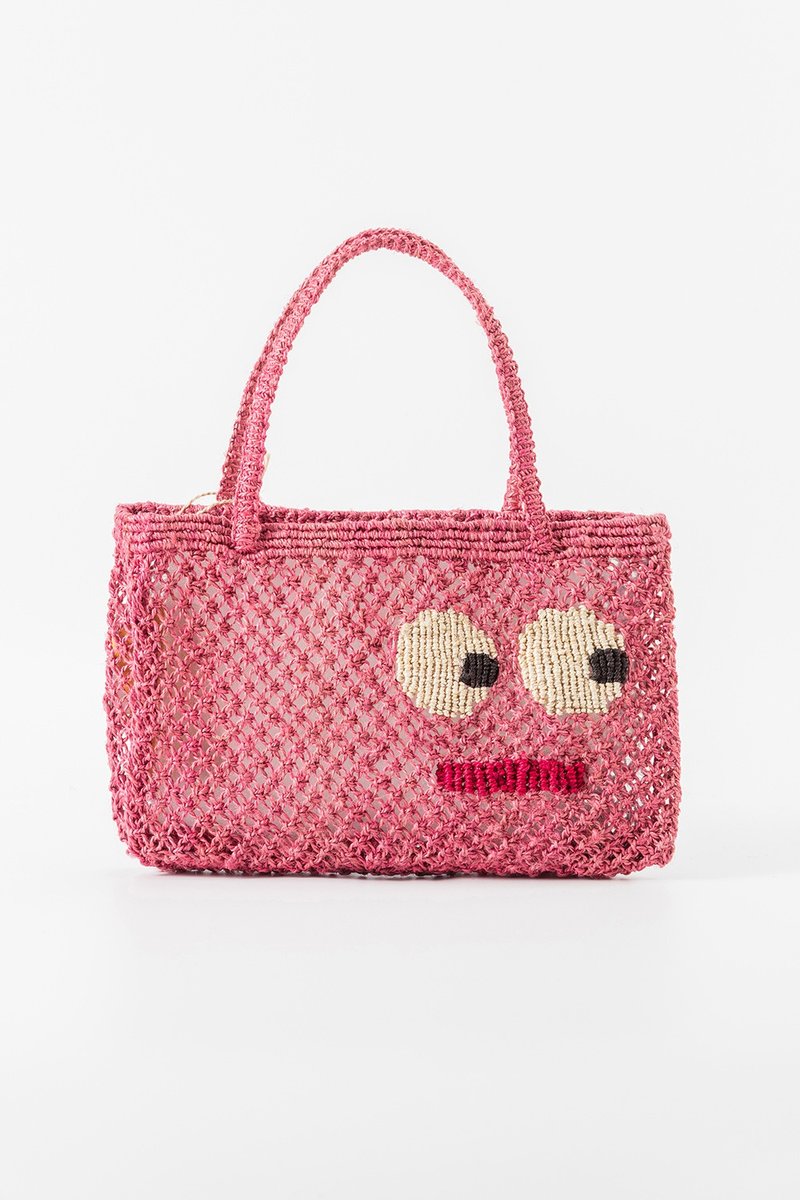 【The Jacksons】Big Eyes 编织包-Tracy-粉红 - 手提包/手提袋 - 棉．麻 粉红色