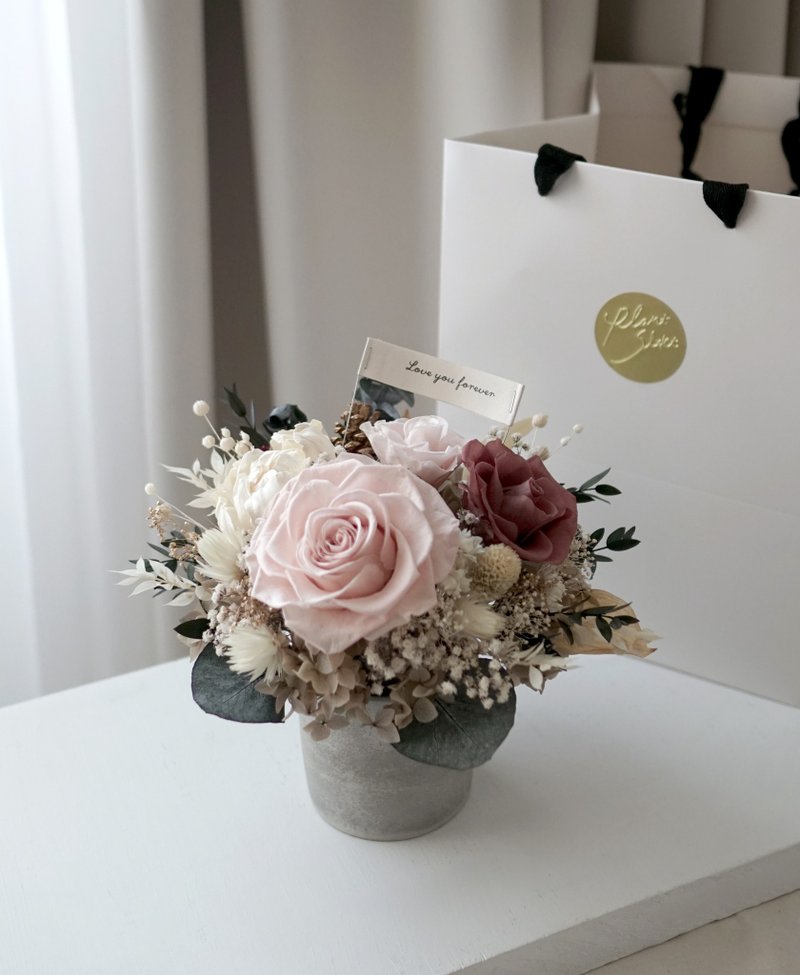 母亲节定制花礼花束花礼生日花礼裸粉色系有机精油扩香永生 - 干燥花/捧花 - 植物．花 粉红色