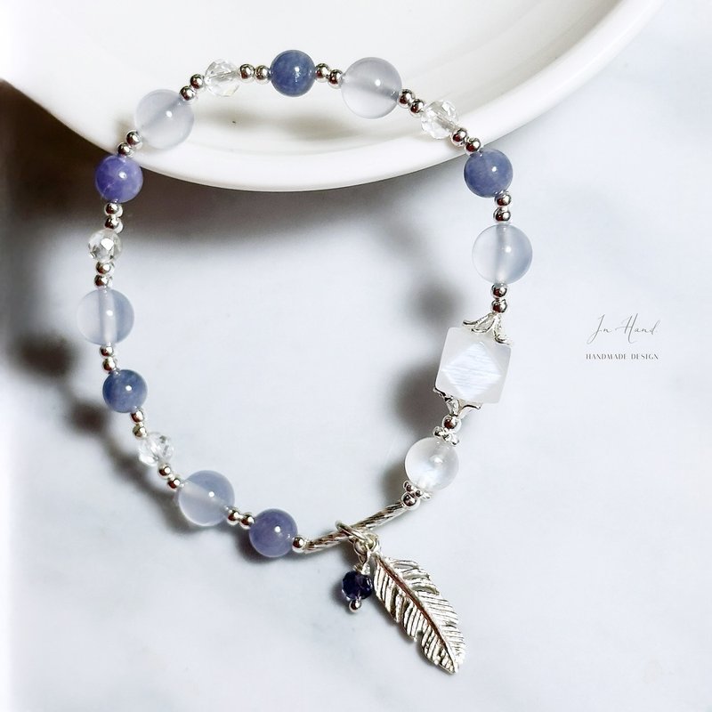 月光矢车菊-丹泉石.月光石设计手链 - 手链/手环 - 水晶 紫色