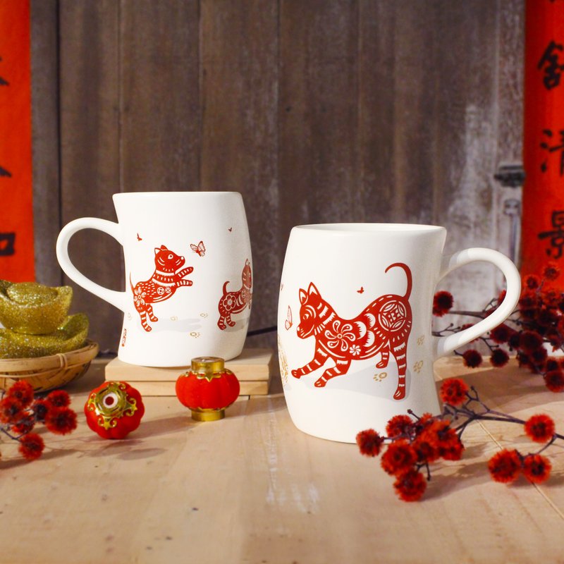 【狗年限定】 旺旺来福(对杯组) - 咖啡杯/马克杯 - 陶 白色