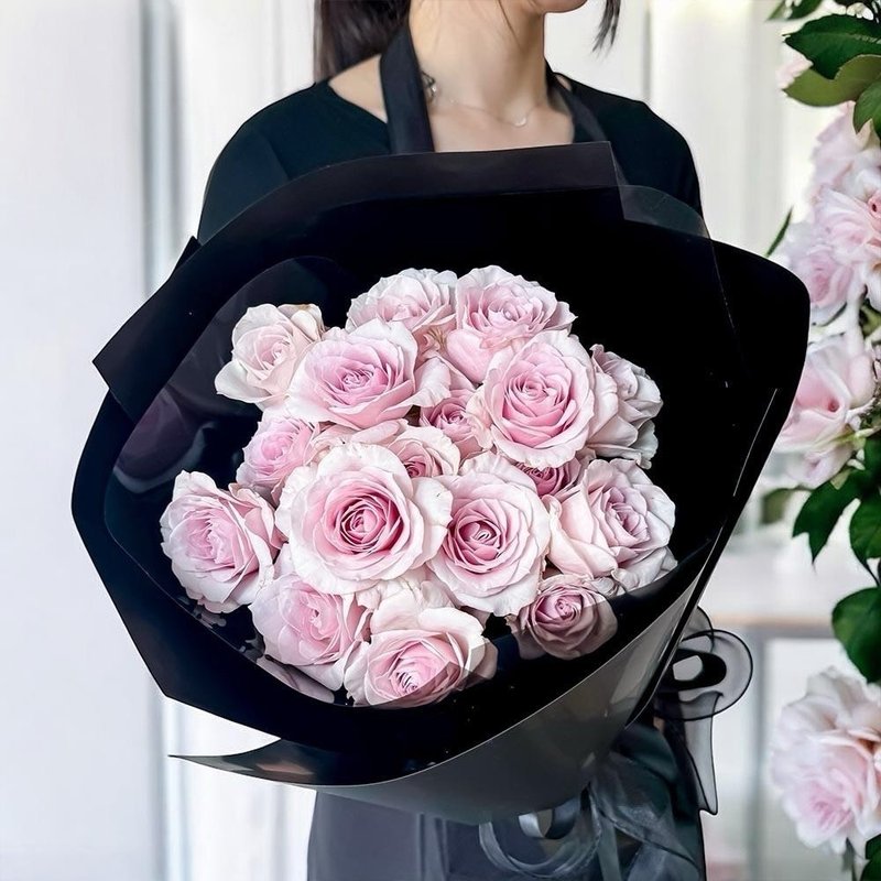 粉雾巴黎初恋玫瑰鲜花花束 - 植栽 - 植物．花 粉红色