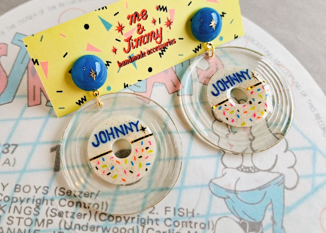 The 80s for Johnny Record Clip-On[Clear Vinyl] - 耳环/耳夹 - 树脂 透明
