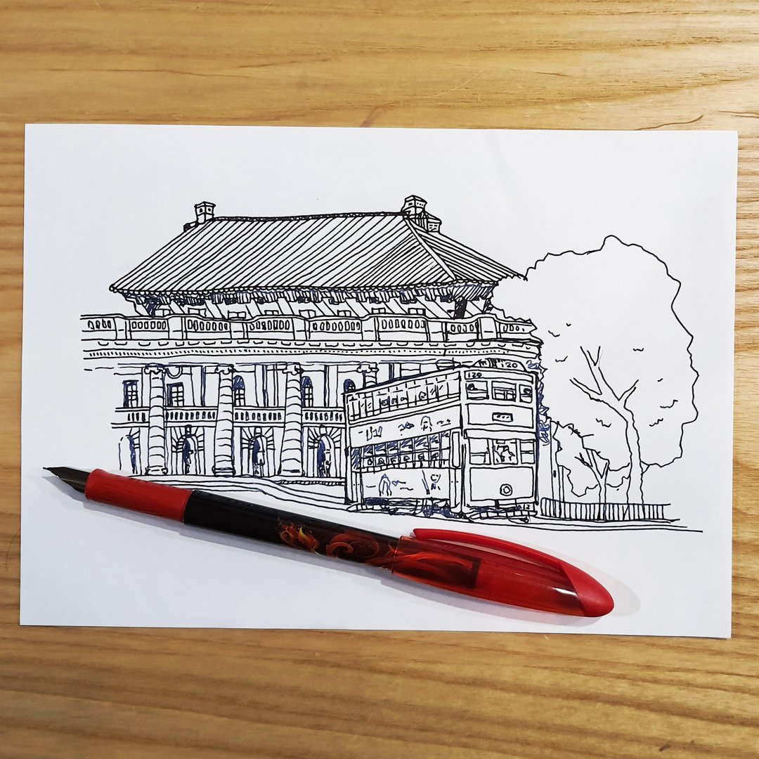 钢笔话画看 体验钢笔速写也带走一支钢笔 近西门町巷子 - 插画/绘画/写字 - 纸 