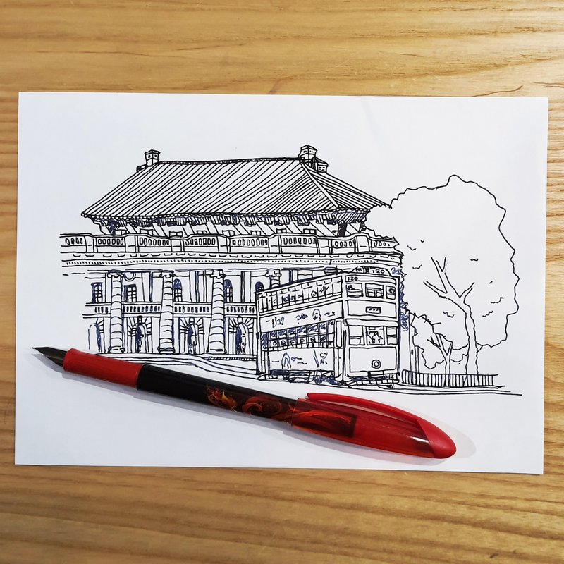 钢笔话画看 体验钢笔速写也带走一支钢笔 近西门町巷子 - 插画/绘画/写字 - 纸 