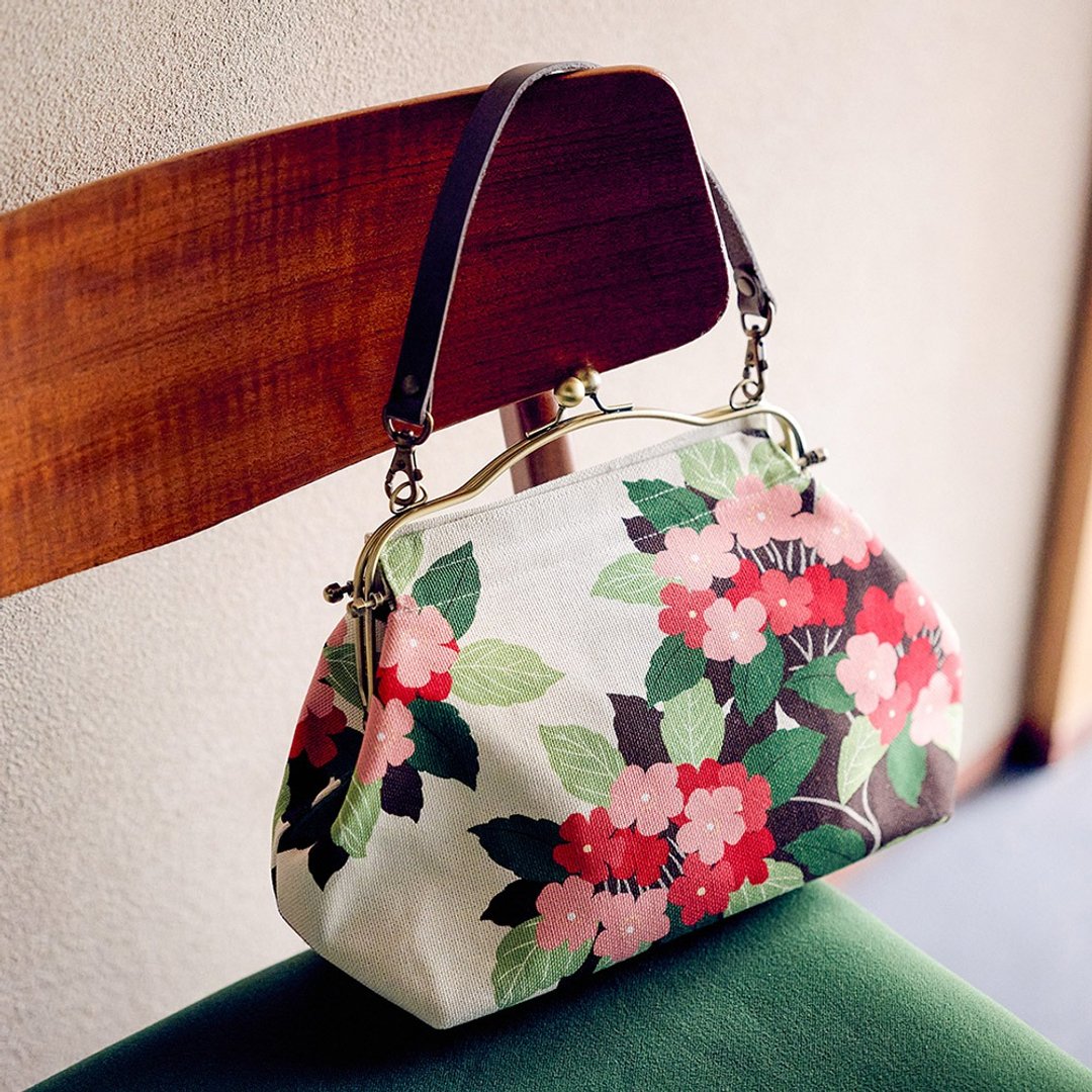 横长便当袋 铃花 【 日本制 】手提包 Frame Bag - 手提包/手提袋 - 棉 白色