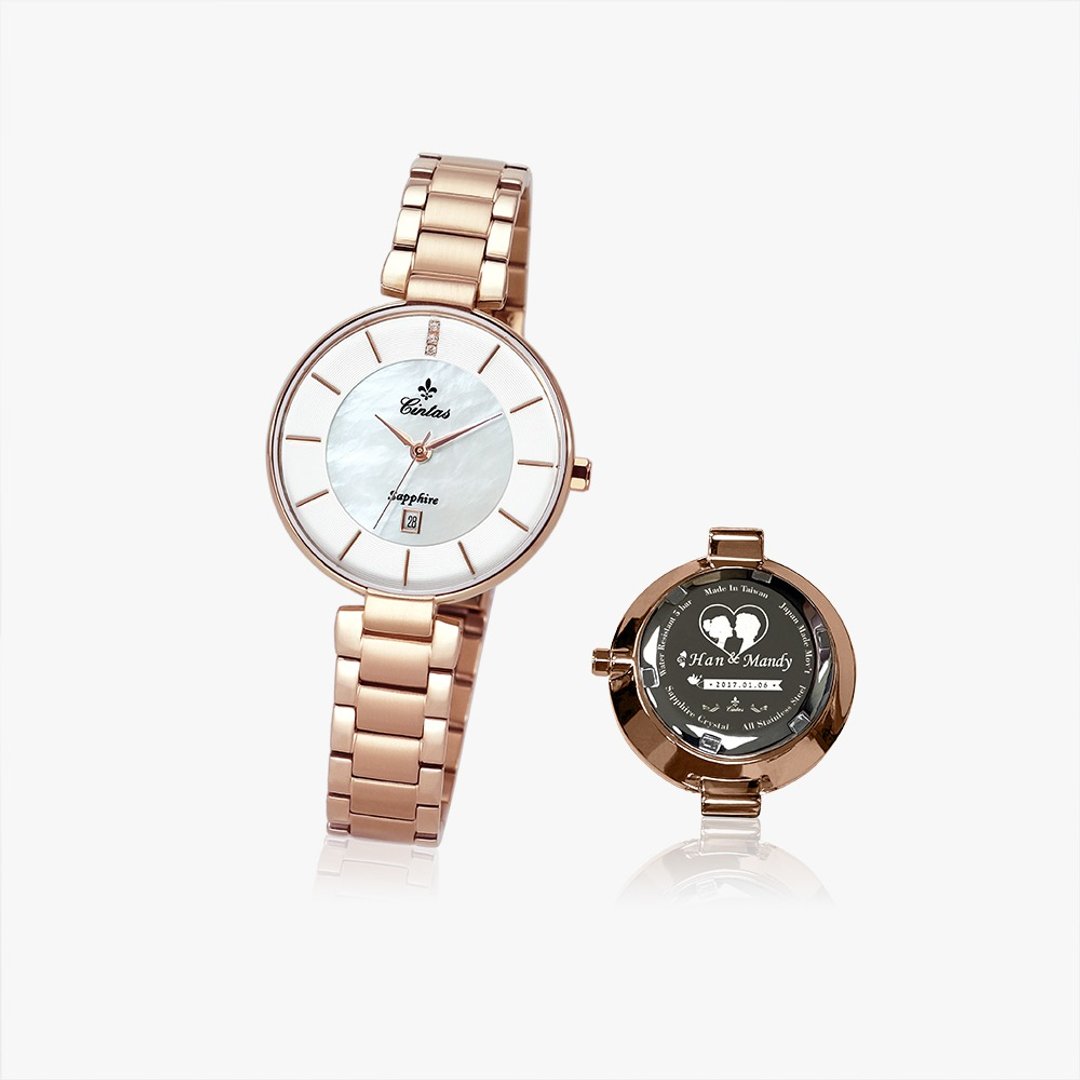 【Cintas Watch】31 mm 6219 LRG 玫瑰金色 (底盖设计订制) - 女表 - 不锈钢 