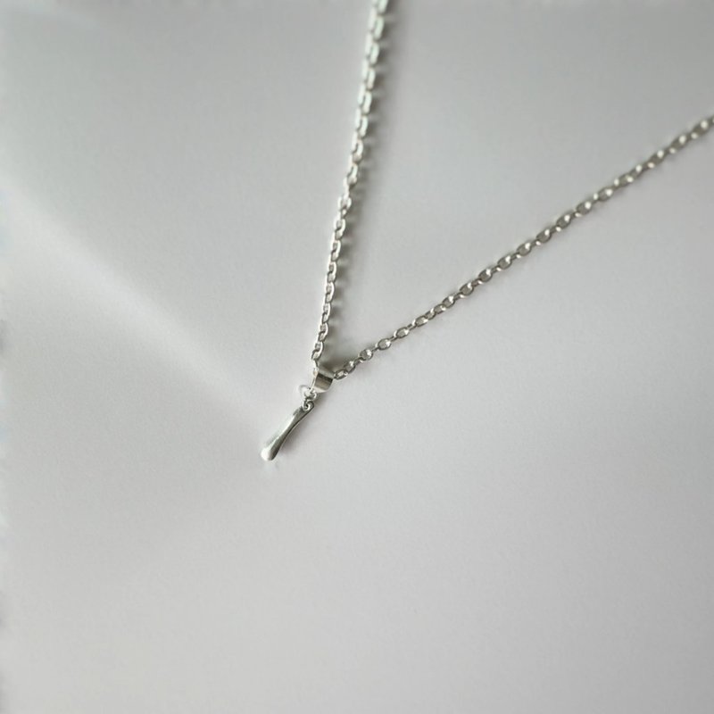 水滴设计【滴】不规则设计/999纯银/项链吊坠/银黏土 - 项链 - 纯银 银色