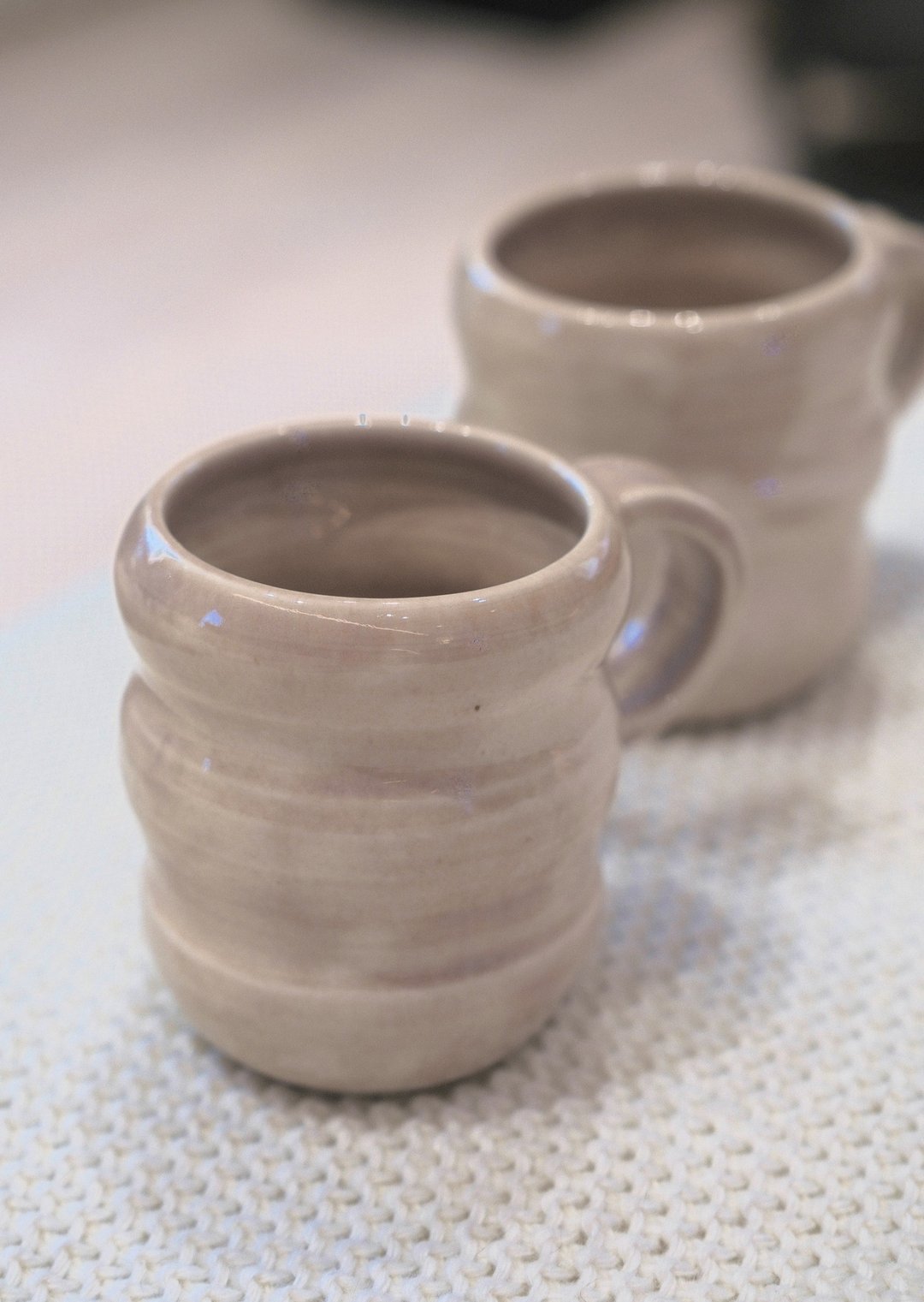 雾紫花语手作对杯 温柔马克杯 - 其他杯子 - 瓷 紫色