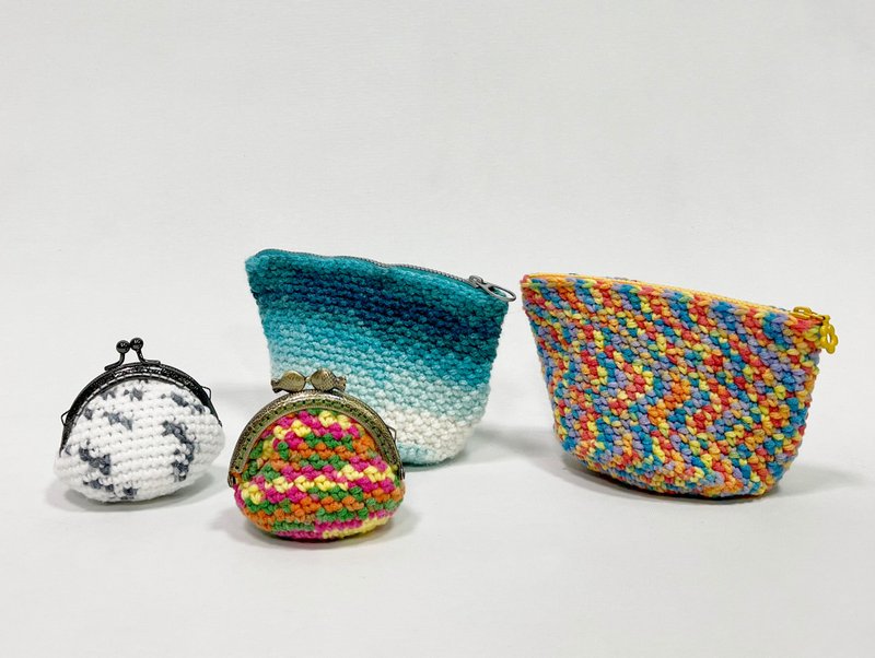 独家贩售 手工 彩色棉线 收纳包 零钱包 ins 手工编织包、钩针包 - 零钱包 - 棉．麻 