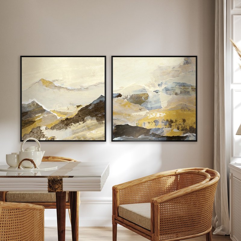 【联画优惠组合】山脉抽象画系列/客厅装饰/办公室软装 - 海报/装饰画/版画 - 其他材质 金色