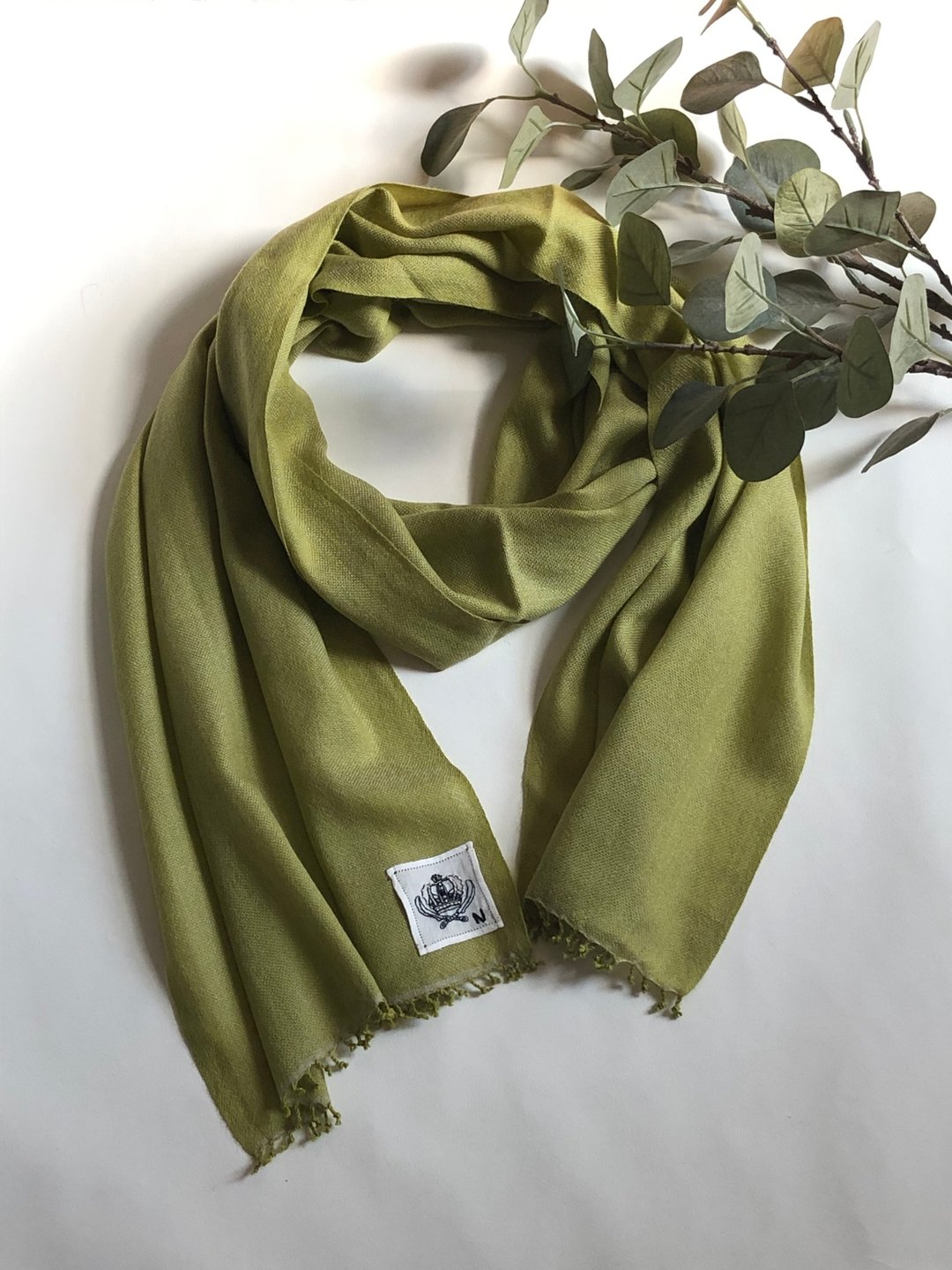 Pashmina hand woven muffler - 丝巾 - 羊毛 绿色