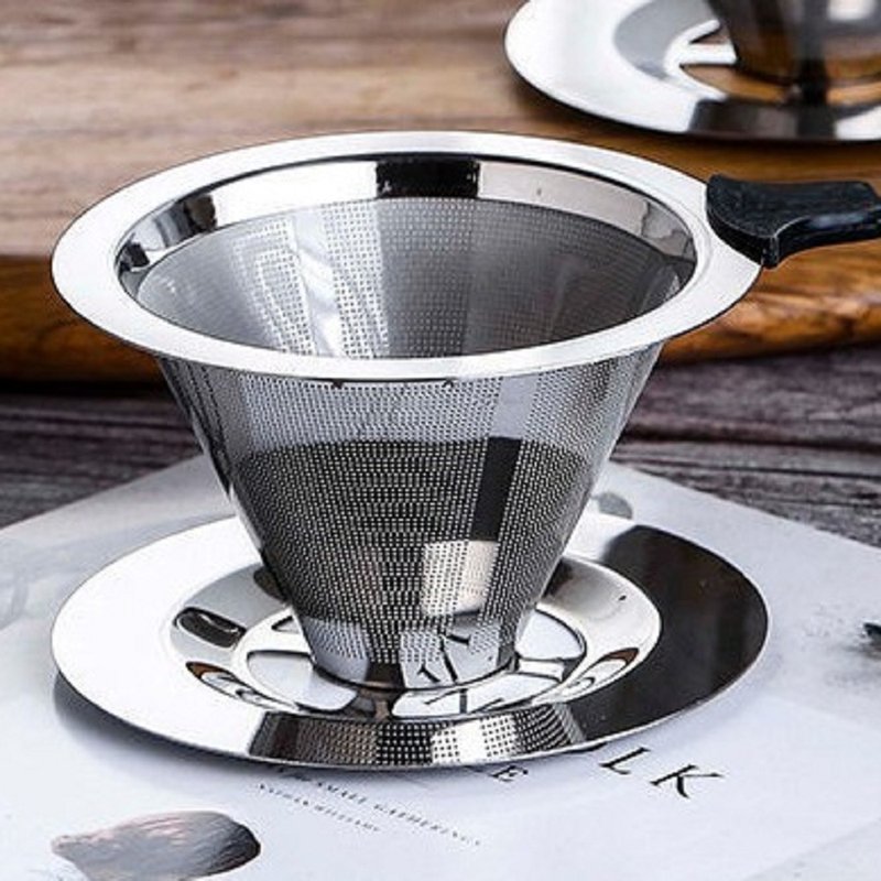 GELLIS加厚28.5%11.35cm单孔分流300目免滤纸防烫304双层咖啡滤网 - 其他 - 不锈钢 银色