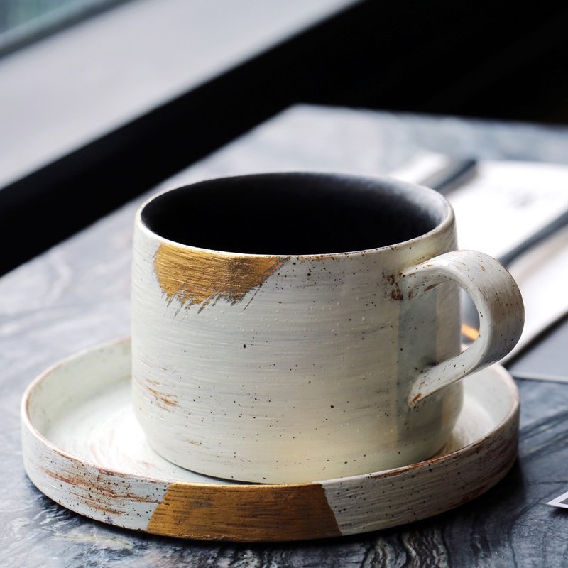 【五倍券优惠】微曦燧人咖啡杯组(250ml) - 咖啡杯/马克杯 - 陶 绿色