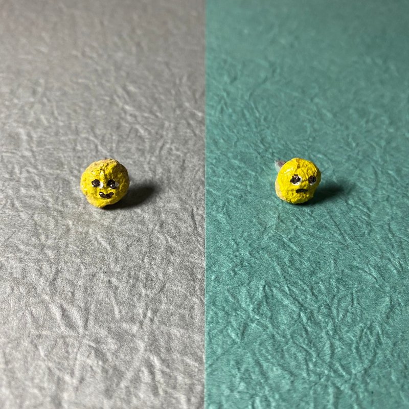 阿黄点点手作耳环 - 纸浆陶土雕塑耳环 - 耳环/耳夹 - 纸 