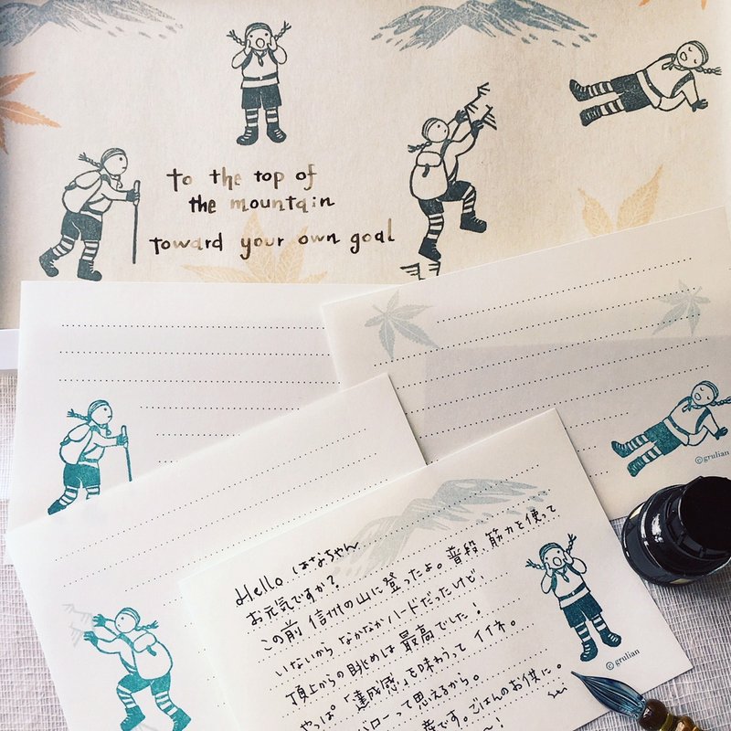 chokotto  mini  letter 【climbing girls】 - 信封/信纸 - 纸 